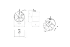 Axial 900 mm duct fan - AL 900 D84U 01 CFG
