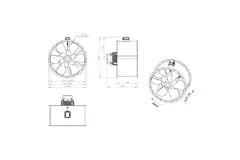 Axial 1250 mm duct fan - AL 1250 D6 04 CFG