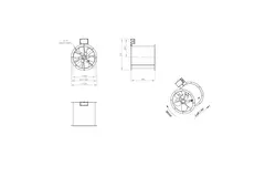 Axial 355 mm duct fan flue F400 - AL 355 D4 F4 01 CFG