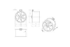 Axial 630 mm duct fan flue F400 - AL 630 D4 F4 03 CFG