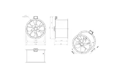 Axial 630 mm duct fan flue F400 - AL 630 D6 F4 01 CFG