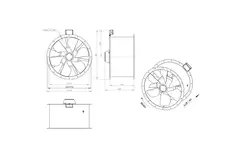 Axial 710 mm duct fan flue F300- AL 710 D4 F3 02 CFG