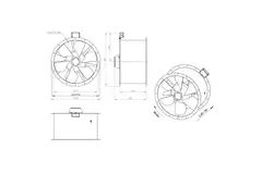 Axial 710 mm duct fan flue F400 - AL 710 D4 F4 02 CFG