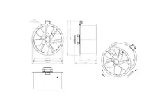 Axial 710 mm duct fan flue F400 - AL 710 D4 F4 03 CFG
