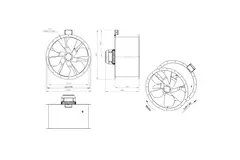 Axial 710 mm duct fan flue F400 - AL 710 D4 F4 01 CFG