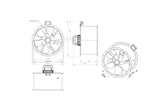 Axial 710 mm duct fan flue F400 - AL 710 D84U F4 01 CFG