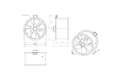 Axial 710 mm duct fan flue F400 - AL 710 D6 F4 01 CFG