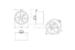 Axial 710 mm duct fan flue F300- AL 710 D4 F3 03 CFG