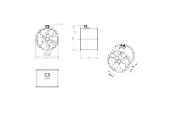 Axial 800 mm duct fan flue F400 - AL 800 D4 F4 02 CFG