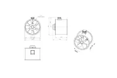 Axial 800 mm duct fan flue F400 - AL 800 D4 F4 06 CFG