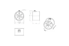 Axial 800 mm duct fan flue F400 - AL 800 D6 F4 01 CFG