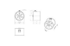 Axial 800 mm duct fan flue F400 - AL 800 D6 F4 03 CFG
