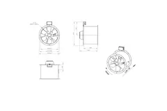 Axial 450 mm duct fan flue F400 - AL 450 D2 F4 01 CFG