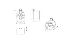 Axial 450 mm duct fan flue F400 - AL 450 D4 F4 01 CFG