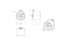Axial 500 mm duct fan flue F400 - AL 500 D42U F4 01 CFG