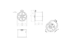Axial 500 mm duct fan flue F400 - AL 500 D4 F4 03 CFG