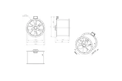 Axial 560 mm duct fan flue F400 - AL 560 D4 F4 04 CFG