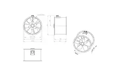 Axial 900 mm duct fan flue F400 - AL 900 D4 F4 02 CFG