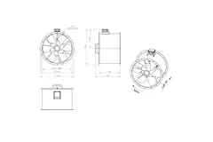 Axial 900 mm duct fan flue F400 - AL 900 D4 F4 03 CFG