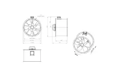 Axial 900 mm duct fan flue F400 - AL 900 D4 F4 05 CFG