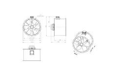 Axial 900 mm duct fan flue F300- AL 900 D4 F3 05 CFG