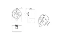 Axial 900 mm duct fan flue F400 - AL 900 D4 F4 04 CFG