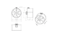 Axial 1000 mm duct fan flue F400 - AL 1000 D4 F4 02 CFG