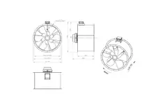 Axial 1000 mm duct fan flue F400 - AL 1000 D4 F4 03 CFG