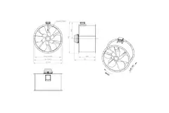 Axial 1000 mm duct fan flue F400 - AL 1000 D6 F4 03 CFG