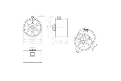 Axial 900 mm duct fan flue F300- AL 900 D6 F3 03 CFG