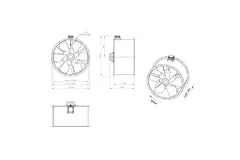 Axial 1250 mm duct fan flue F300- AL 1250 D6 F3 07 CFG