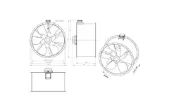 Axial 1250 mm duct fan flue gas F400 - AL 1250 D6 F4 01 CFG