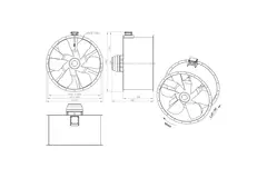 Axial 1250 mm duct fan flue gas F400 - AL 1250 D6 F4 02 CFG