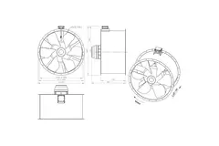 Axial 1250 mm duct fan flue gas F400 - AL 1250 D6 F4 03 CFG