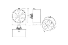 Axial 1250 mm duct fan flue gas F400 - AL 1250 D6 F4 04 CFG