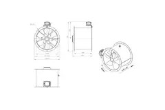 Axial 450 mm duct fan - AL 450 D2 02 CFG