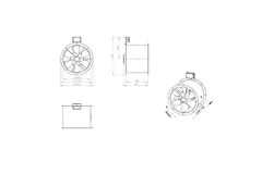 Axial 450 mm duct fan flue F400 - AL 450 D2 F4 02 CFG