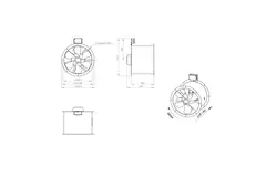 Axial 450 mm duct fan flue F400 - AL 450 D42U F4 02 CFG