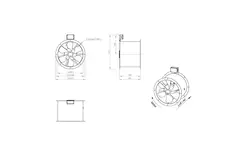 Axial 450 mm duct fan flue F400 - AL 450 D4 F4 02 CFG