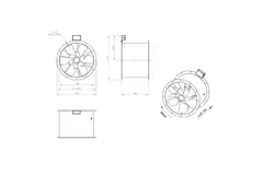 Axial 560 mm duct fan flue F400 - AL 560 D4 F4 01 CFG