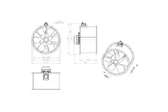 Axial 1000 mm duct fan - AL 1000 D84U 03 CFG