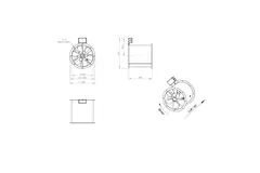 Axial 355 mm duct fan flue F300- AL 355 D42U F3 02 CFG