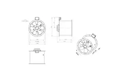 Axial 500 mm duct fan flue F300- AL 500 D42U F3 01 CFG