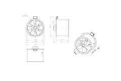 Axial 560 mm duct fan flue F300- AL 560 D84U F3 02 CFG