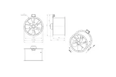 Axial 630 mm duct fan flue F300- AL 630 D84U F3 01 CFG
