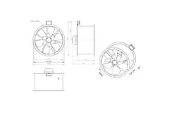 Axial 710 mm duct fan flue F300- AL 710 D84U F3 02 CFG