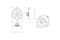 Axial 710 mm duct fan flue F300- AL 710 D84U F3 01 CFG