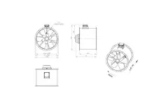 Axial 800 mm duct fan flue F300- AL 800 D84U F3 03 CFG