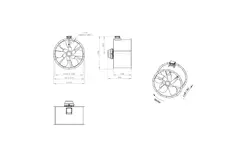 Axial 1000 mm duct fan flue F300- AL 1000 D84U F3 02 CFG