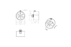 Axial 1000 mm duct fan flue F300- AL 1000 D84U F3 03 CFG